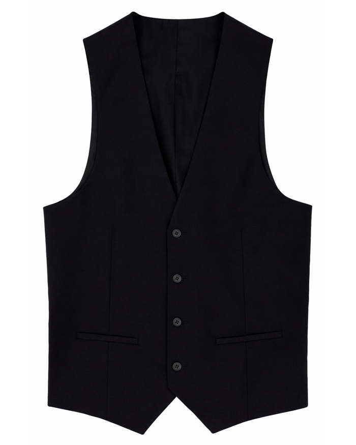 Dorset 112 Black Wool Stretch Waistcoat