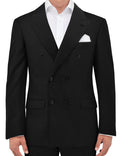 Double Breasted 5ZS Black Comfort Stretch Suit Jacket