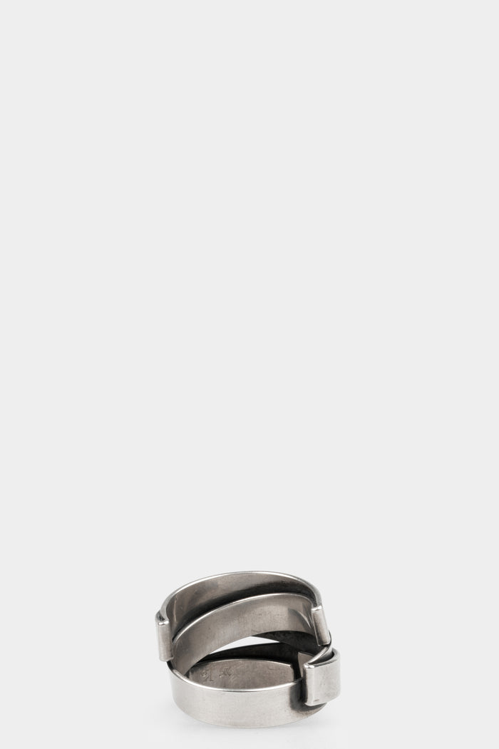 Double folded silver ring