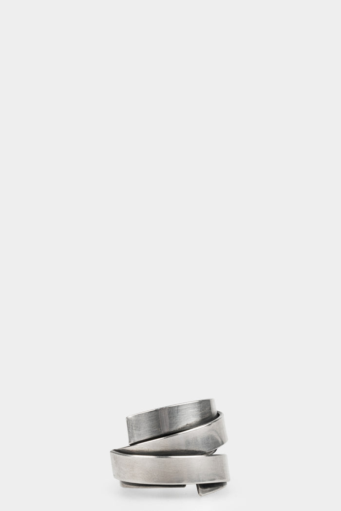 Double folded silver ring