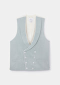 Duck Egg Shawl Lapel Double-Breasted Waistcoat, Double Breasted Waistcoat - SIRPLUS