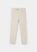 Ecru Seersucker Casual Trousers, Chinos - SIRPLUS