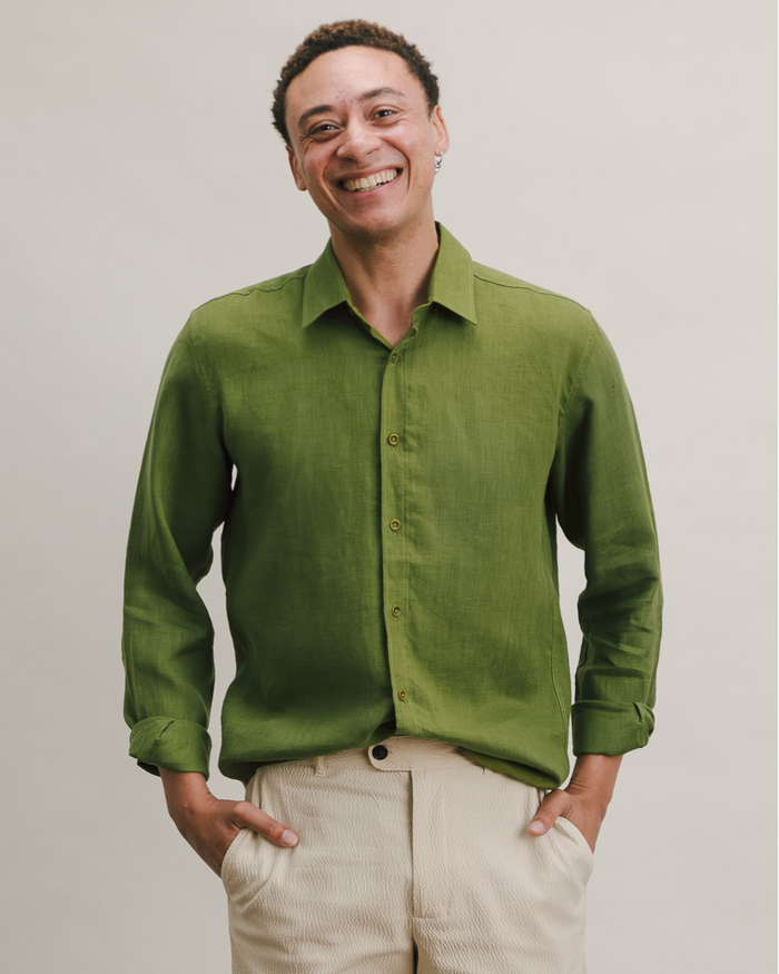 Ecru Seersucker Casual Trousers