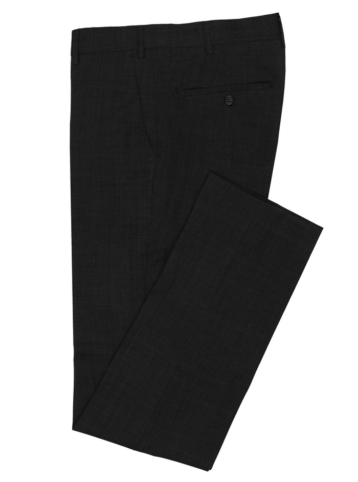 Edward 111 Black Self Check Wool Stretch Suit Trouser