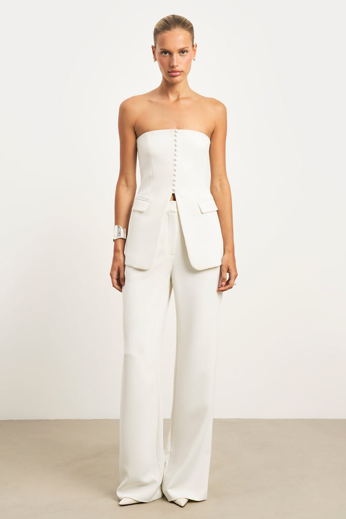 Effortless Wide Leg Trousers - White