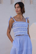 Ella Top- Sconset Blue