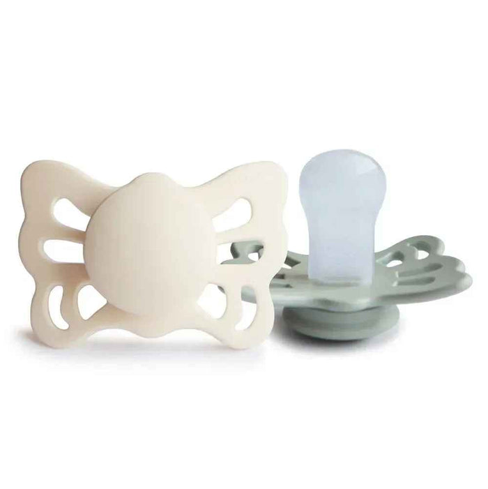 Frigg® Anatomska Duda iz silikona Butterfly Cream/Sage 0-6 M FRIGG