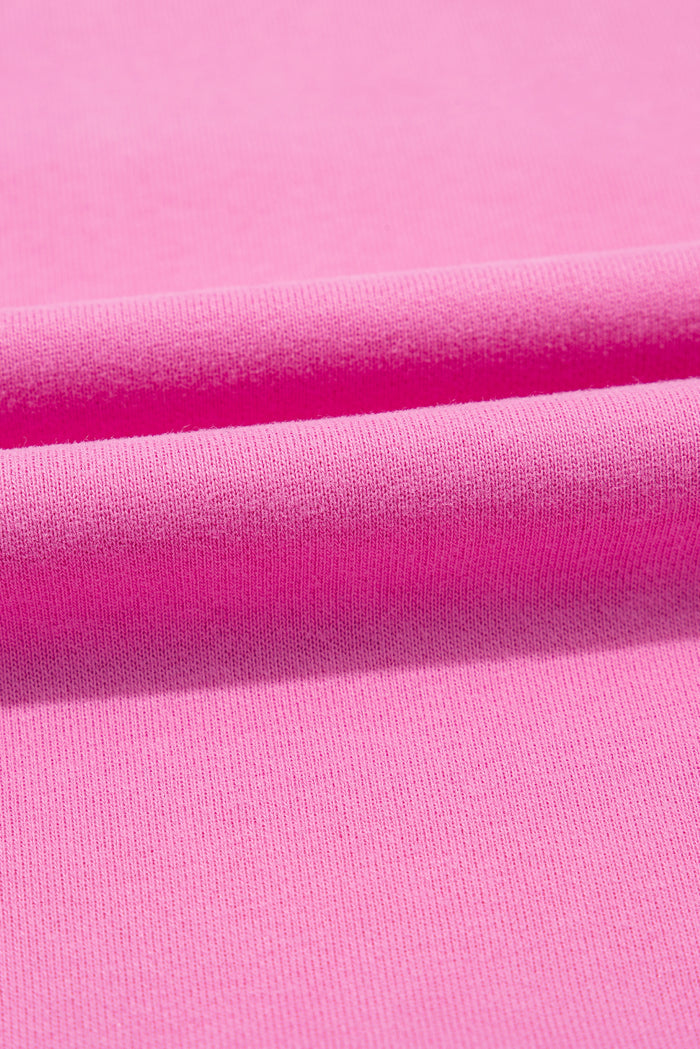 Ensemble décontracté deux pièces pull et short à rayures rose