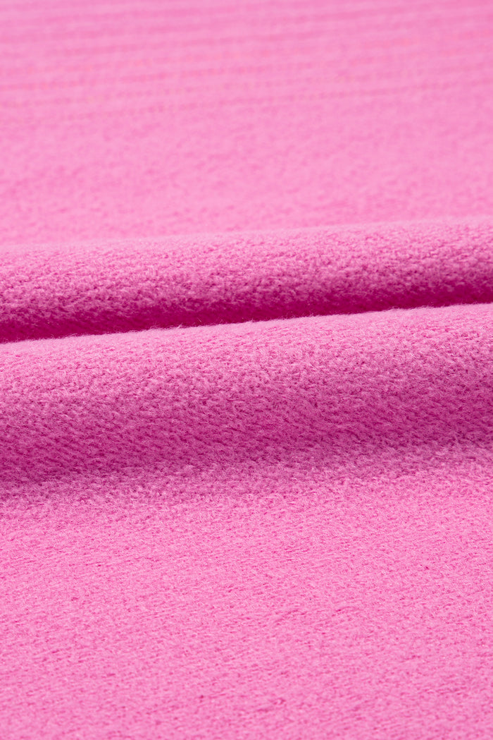 Ensemble décontracté deux pièces pull et short à rayures rose