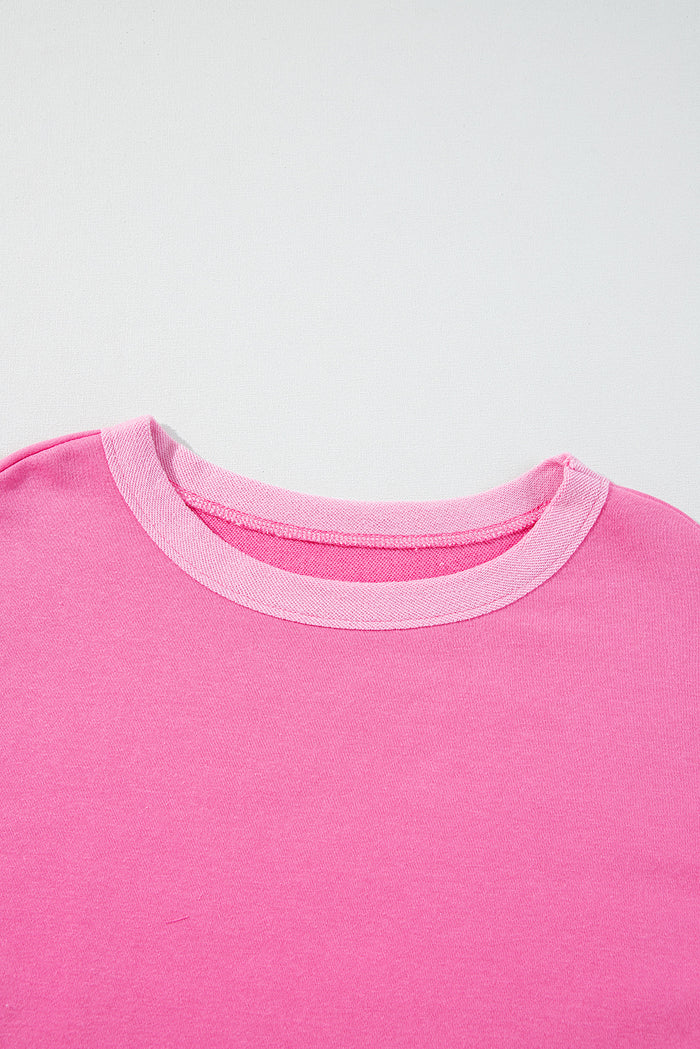 Ensemble haut et short à manches longues et short patchwork rose Sachet-A WOMAN WE LOVE