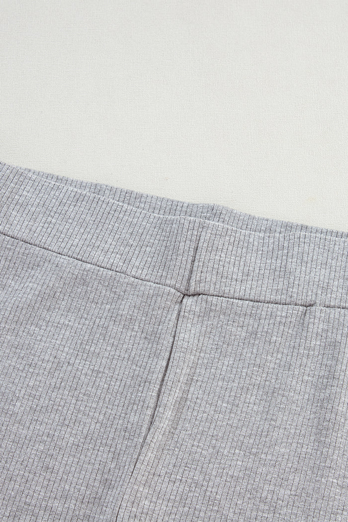 Ensemble tunique ample de couleur unie gris clair et short slim-A WOMAN WE LOVE