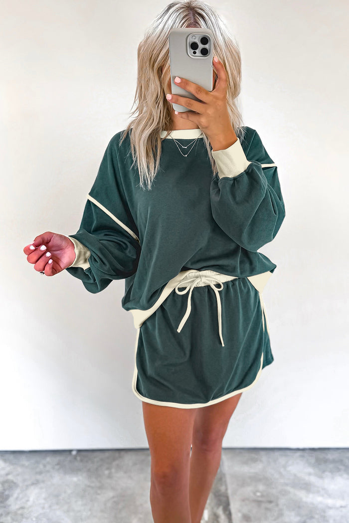 Ensemble pull ample contrasté de couleur Evergreen *-A WOMAN WE LOVE