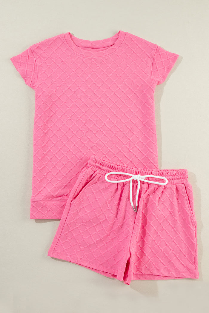 Ensemble Short & T-shirt texturé à carreaux *-A WOMAN WE LOVE
