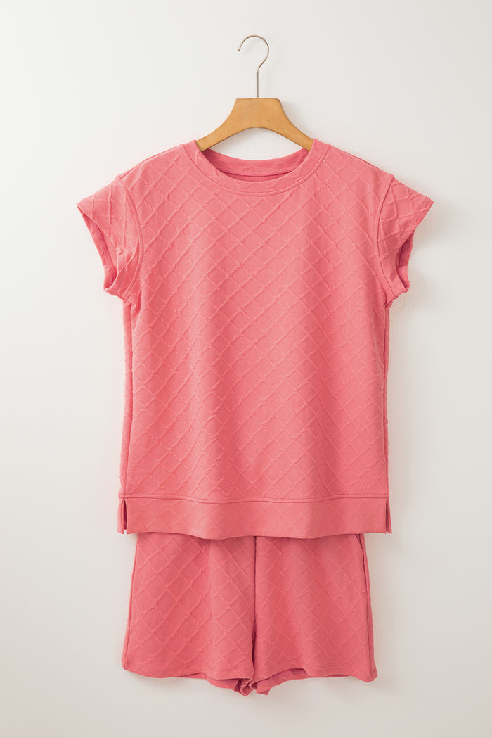 Ensemble Short & T-shirt texturé à carreaux *-A WOMAN WE LOVE