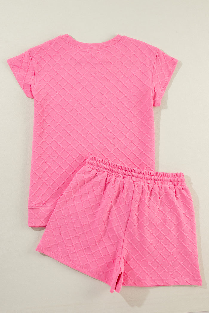 Ensemble Short & T-shirt texturé à carreaux *-A WOMAN WE LOVE