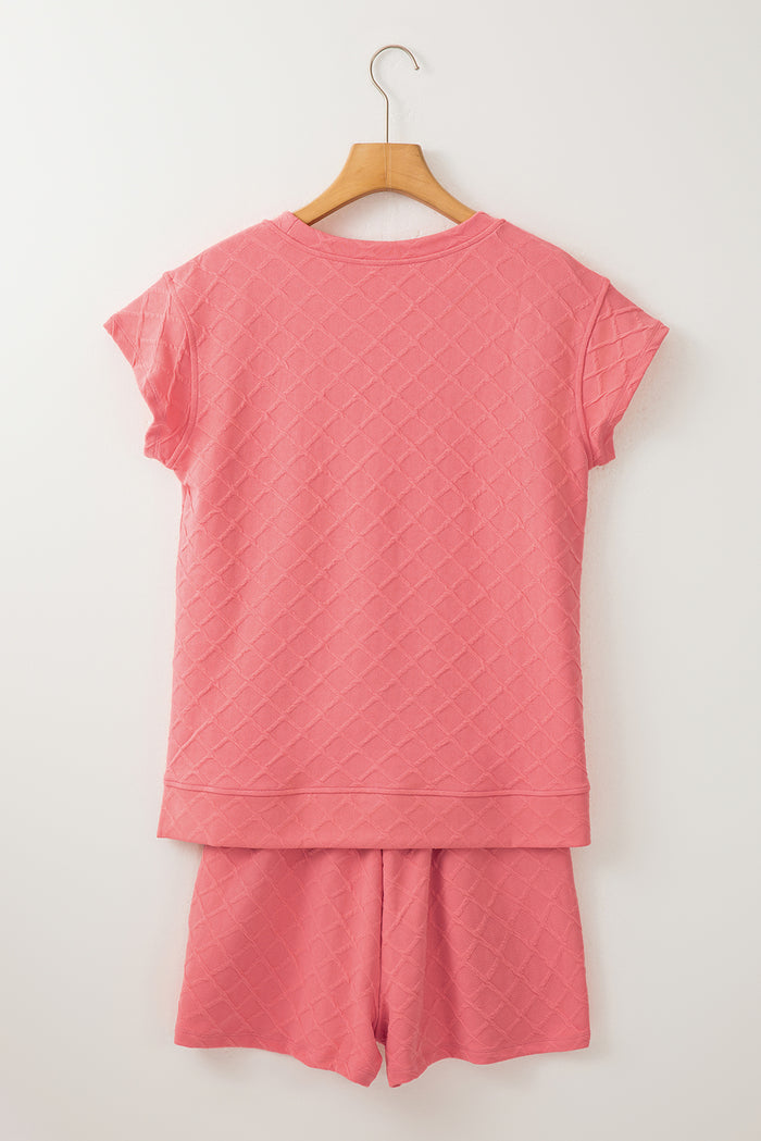 Ensemble Short & T-shirt texturé à carreaux *-A WOMAN WE LOVE