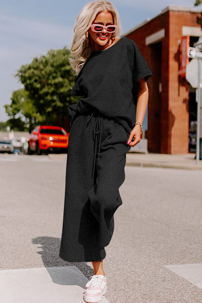 Ensemble t-shirt ample texturé noir *-A WOMAN WE LOVE