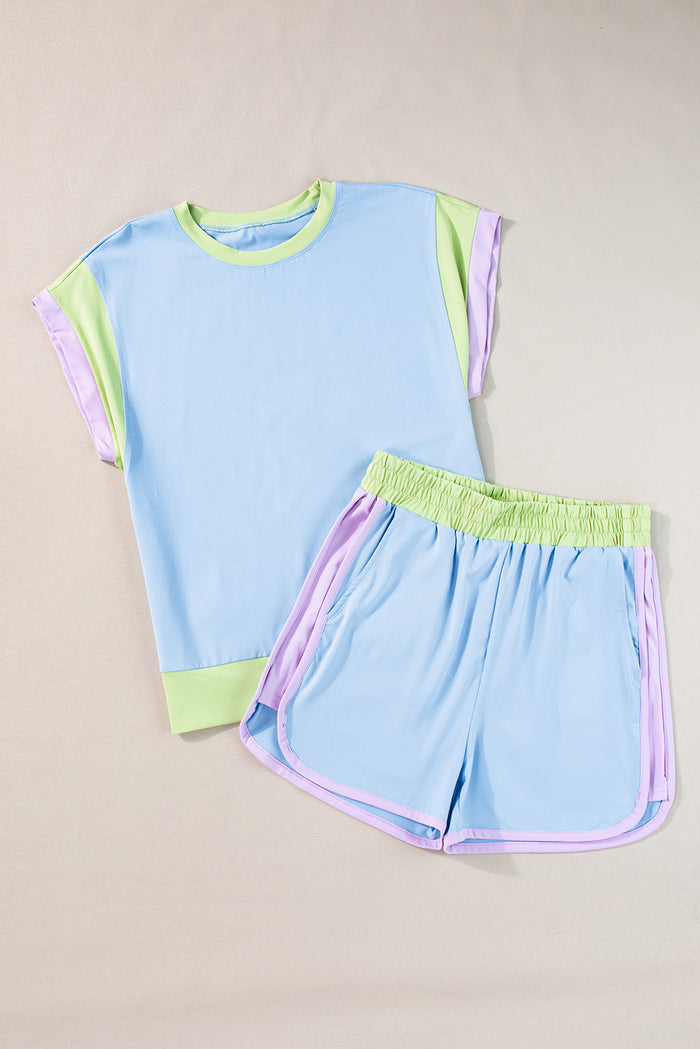 Ensemble t-shirt et short bleu *-A WOMAN WE LOVE