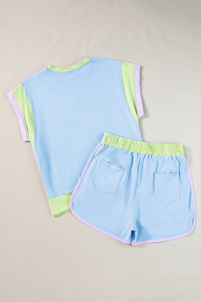 Ensemble t-shirt et short bleu *-A WOMAN WE LOVE