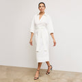 Front image of a woman wearing the Fanfan Dress in White | Lead