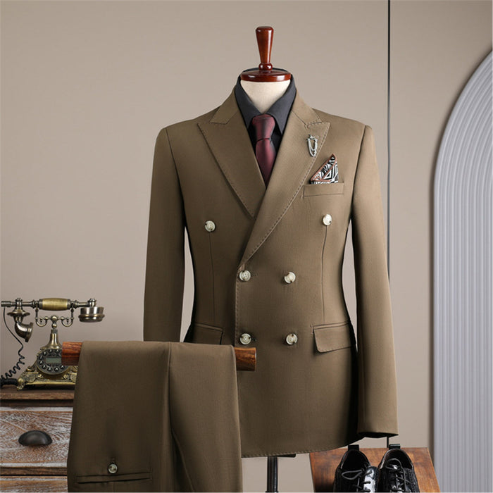 Fashion Double-Breasted Business Slim-Fit Suit For Men - Rosymae