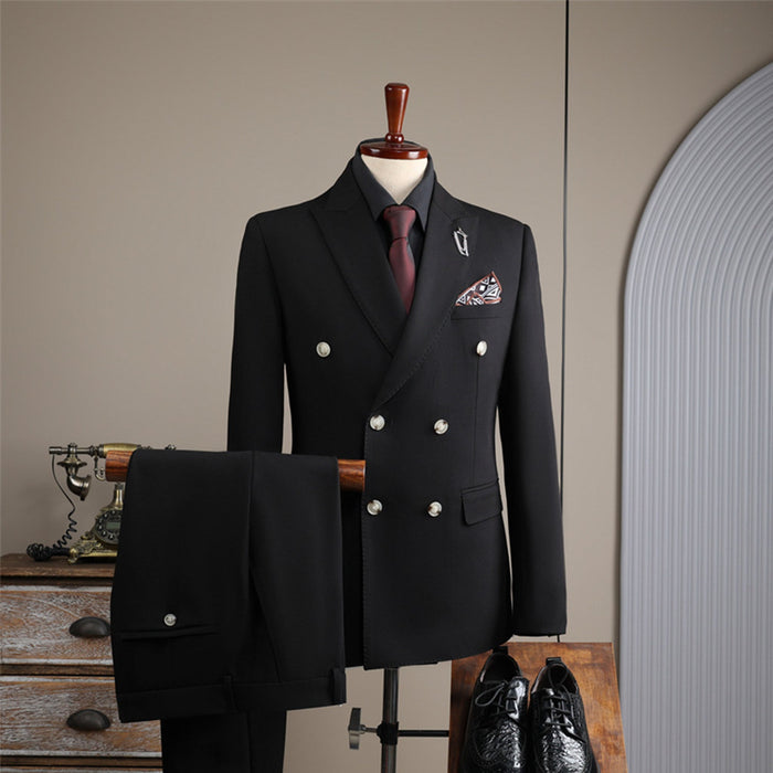 Fashion Double-Breasted Business Slim-Fit Suit For Men - Rosymae