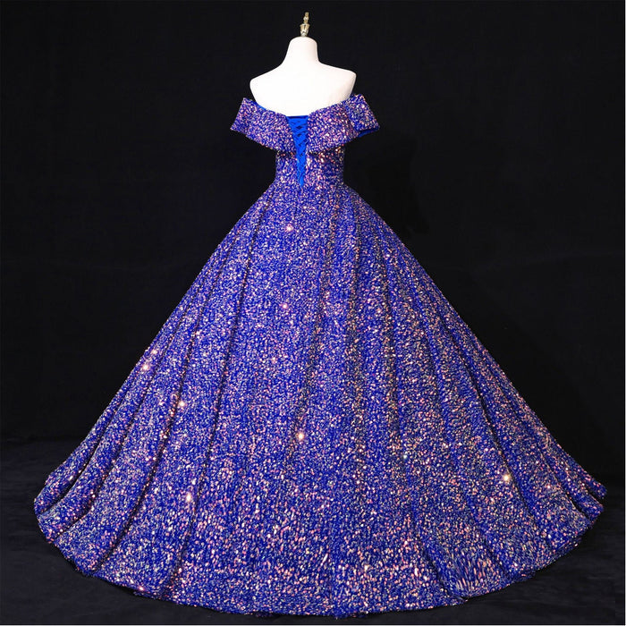 Fashion Sequins Ball Prom Gowns Floor Length Quinceanera Dress - Rosymae