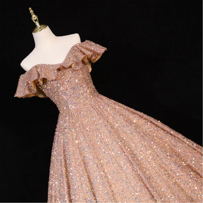 Fashion Sequins Ball Prom Gowns Floor Length Quinceanera Dress - Rosymae