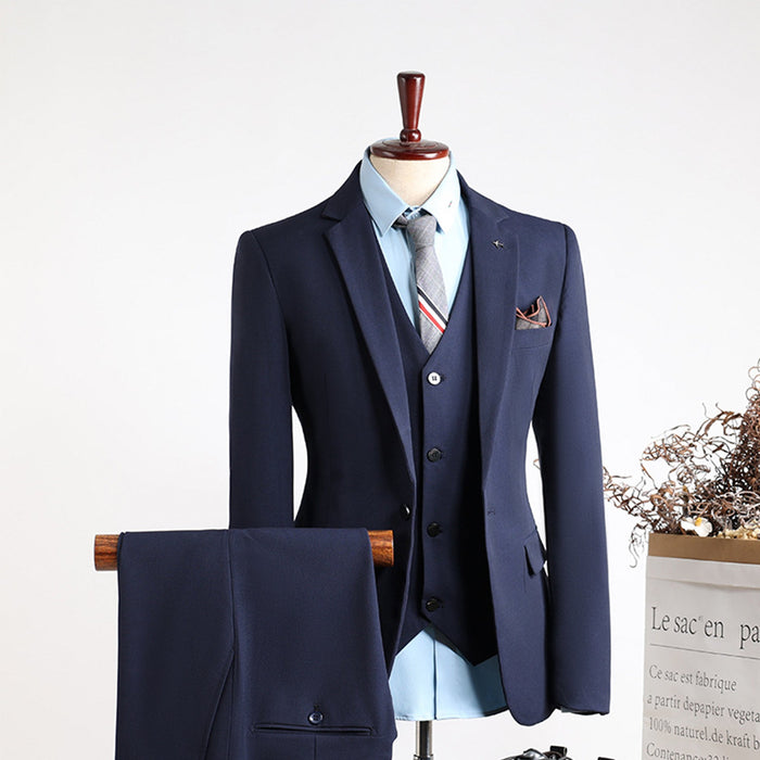 Fashion Single Button Slim Fit Business 3 Pieces Suit Set - Rosymae
