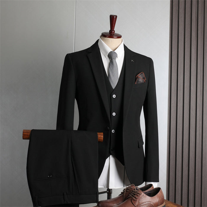 Fashion Single Button Slim Fit Business 3 Pieces Suit Set - Rosymae