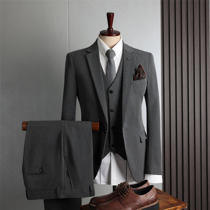 Fashion Single Button Slim Fit Business 3 Pieces Suit Set - Rosymae