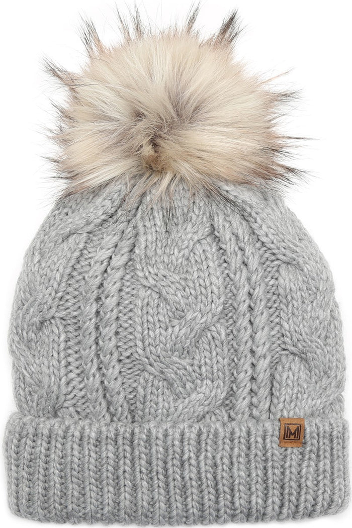 Faux Fur Pom Beanie - Online Only