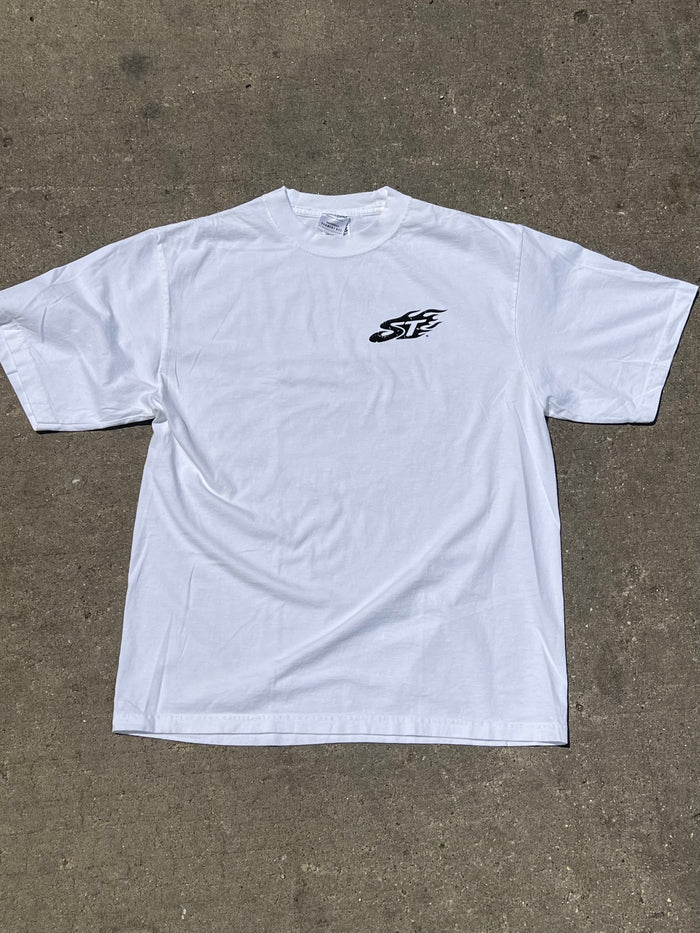 FLAME:CHAIN Oversized Garment Dye White Tee