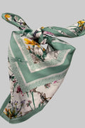 mint floral scarf necklace silky bandana
