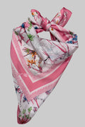 pink floral scarf necklace silky bandana