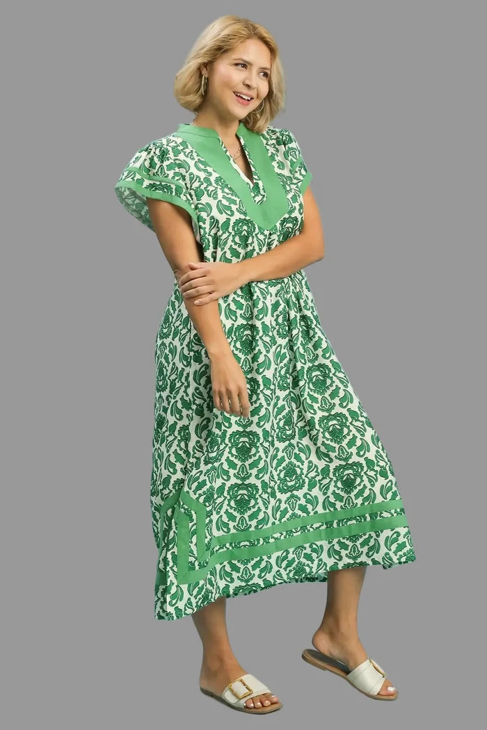 umgee plus size women's midi floral dress