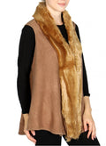 Fluffy fur trimmed vest