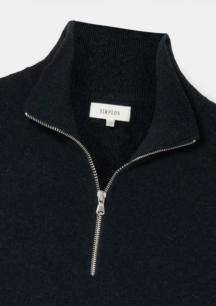 Forest Green Merino Half Zip Jumper, Knitwear - SIRPLUS
