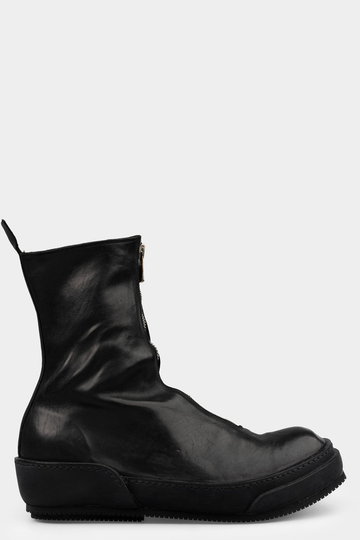 Front zip leather high top sneakers | PLS2