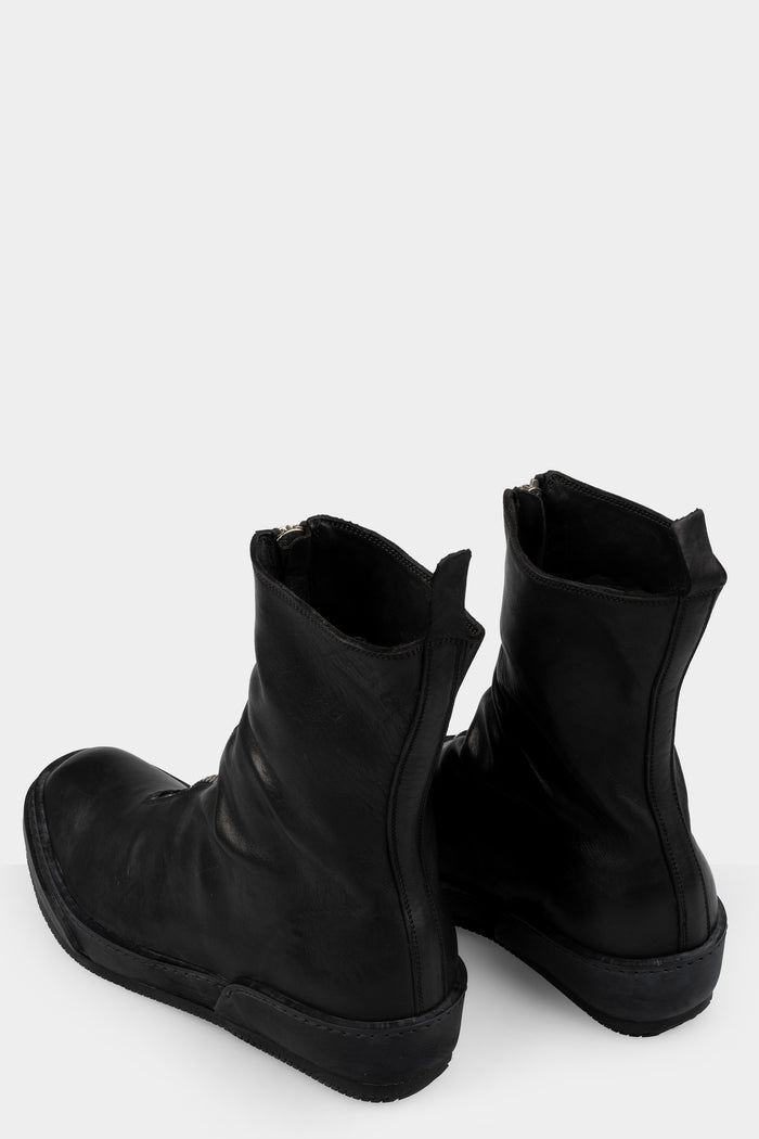 Front zip leather high top sneakers | PLS2