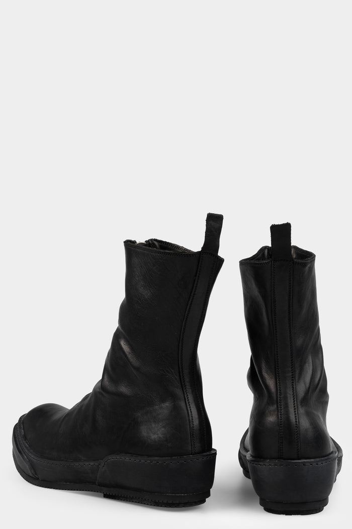 Front zip leather high top sneakers | PLS2