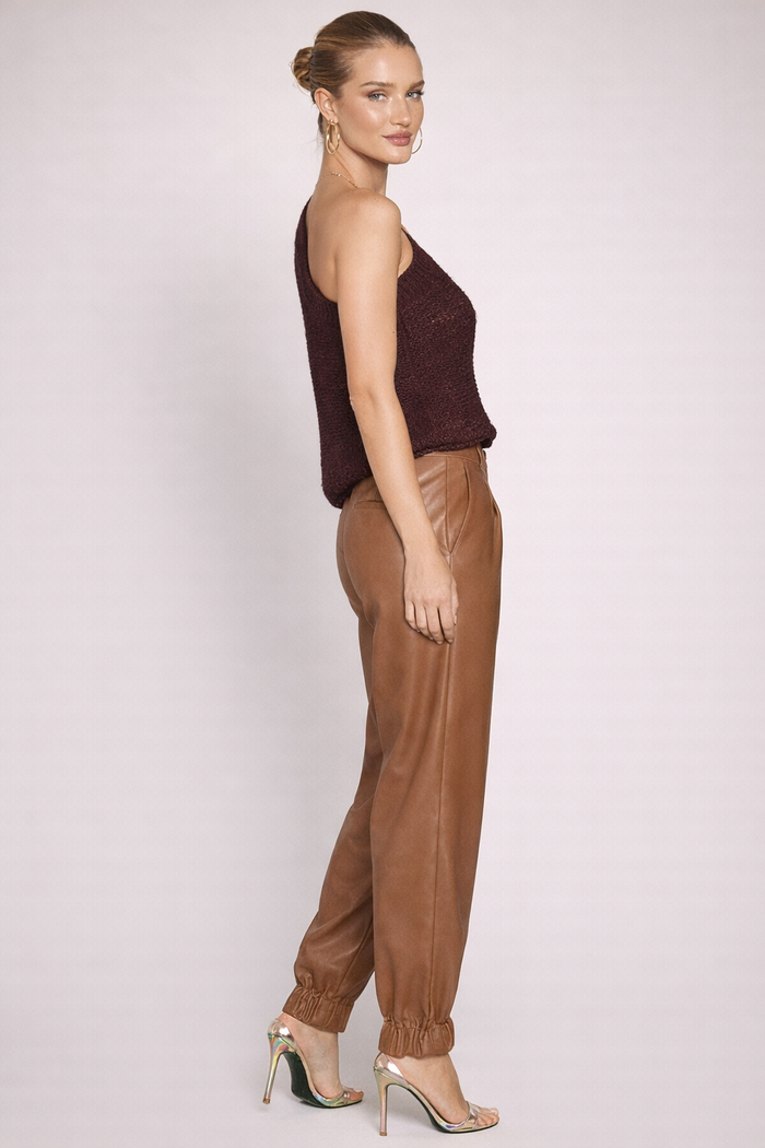 Genuine Lambskin Leather Paperbag Pants