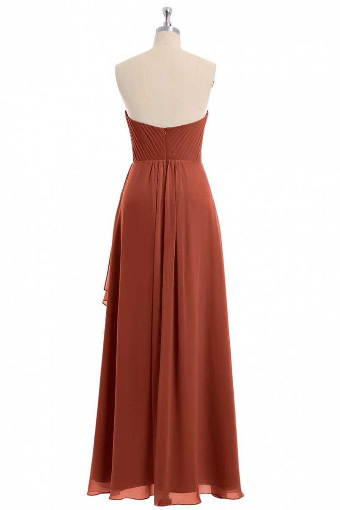 Glitter Blue Chiffon Sweetheart Ruffled Bridesmaid Dress