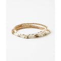 gold bead mother pearl stacked bracelet