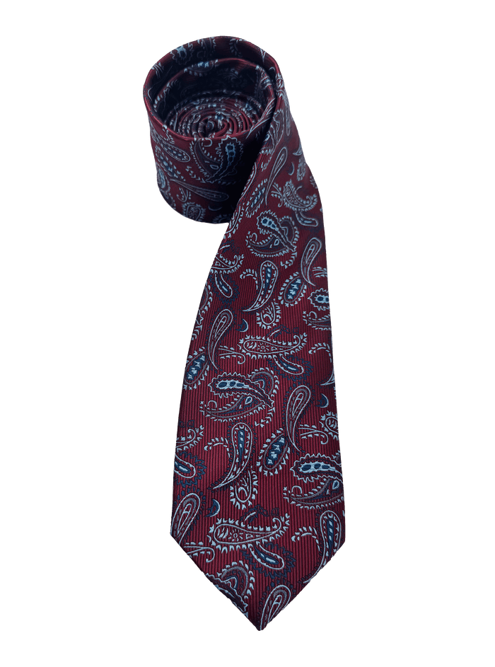 Gramercy Burgundy Blue Paisley Tie