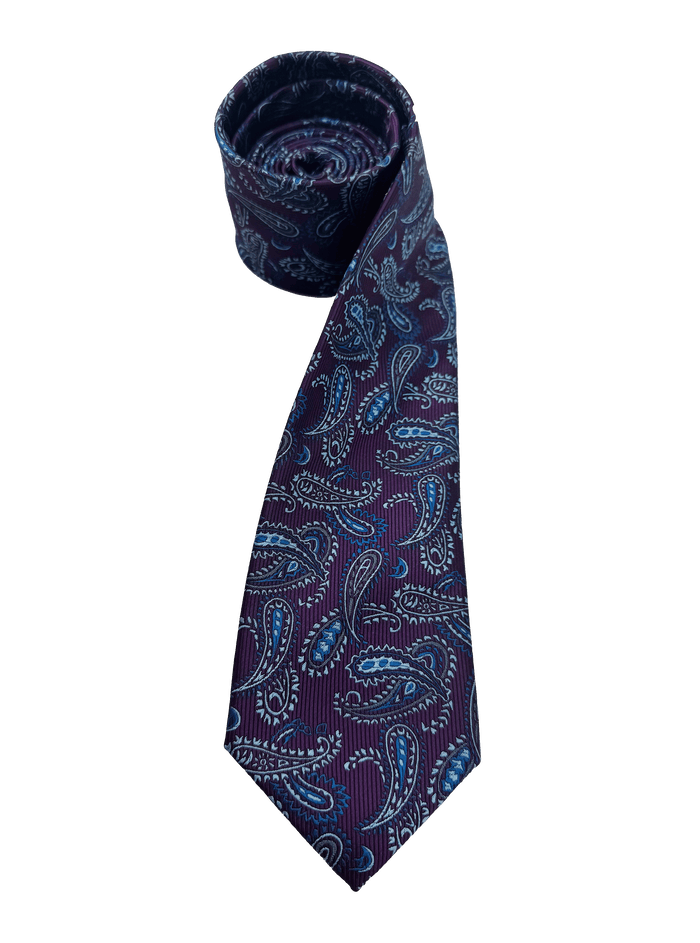 Gramercy Purple Blue Paisley Tie