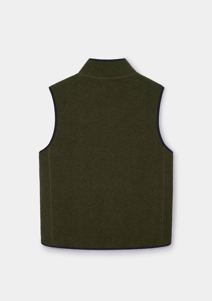 Green Boiled Wool Gilet, Gilet - SIRPLUS