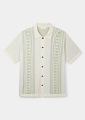 Green Flower Jacquard Polo, Polo Shirt - SIRPLUS