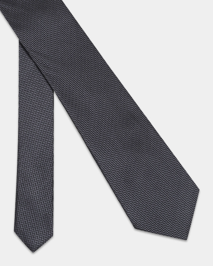 Grey Jacquard Tie - Berlin