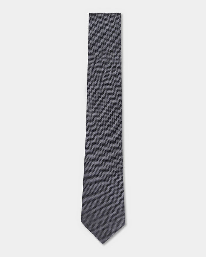 Grey Jacquard Tie - Berlin
